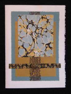Blue and Gold Mixed media collage greeting card on Etsy