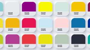 Designers color swatches from trend report